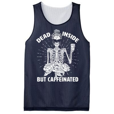 Dead Inside But Caffeinated Mesh Reversible Basketball Jersey Tank