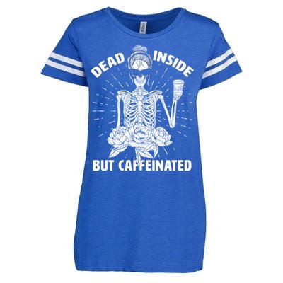 Dead Inside But Caffeinated Enza Ladies Jersey Football T-Shirt