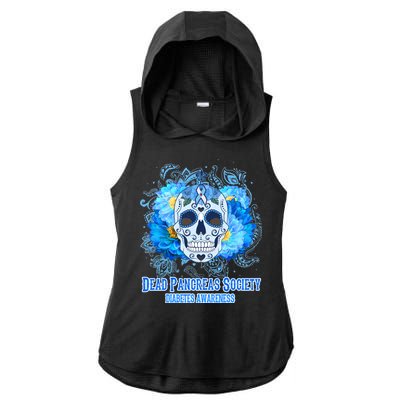 Dead Pancreas Society Diabetes Awareness Sugar Skull Ladies PosiCharge Tri-Blend Wicking Draft Hoodie Tank