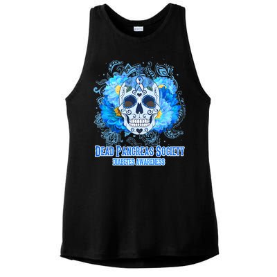 Dead Pancreas Society Diabetes Awareness Sugar Skull Ladies PosiCharge Tri-Blend Wicking Tank