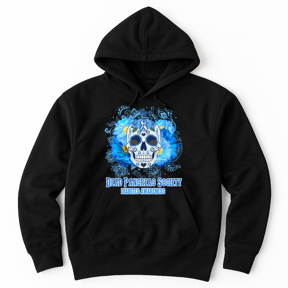 Dead Pancreas Society Diabetes Awareness Sugar Skull Hoodie