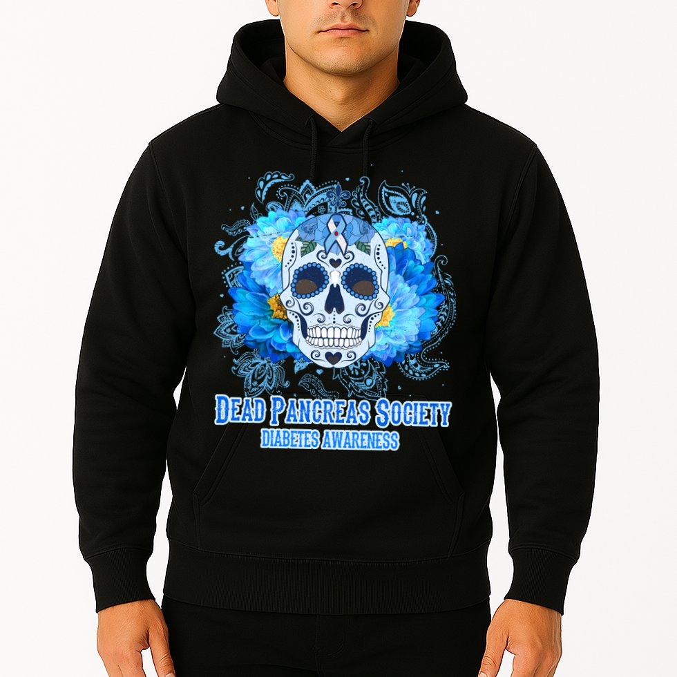 Dead Pancreas Society Diabetes Awareness Sugar Skull Hoodie