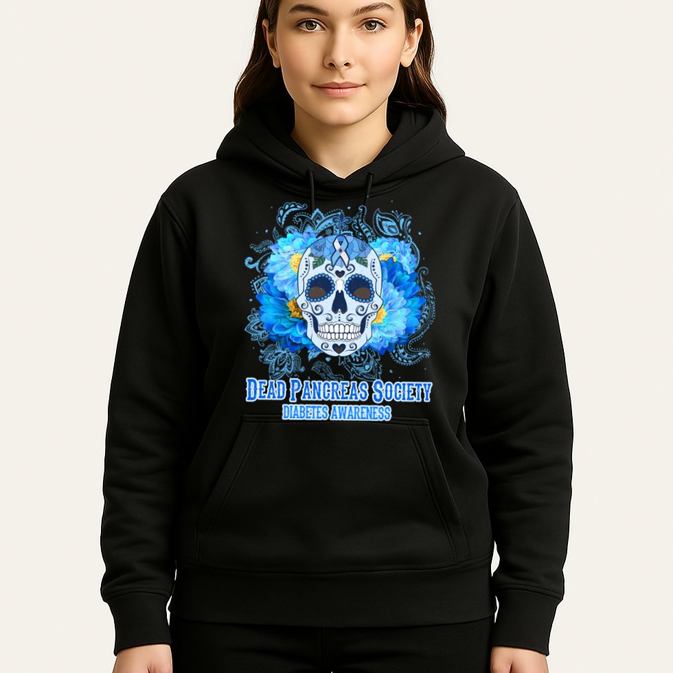Dead Pancreas Society Diabetes Awareness Sugar Skull Hoodie