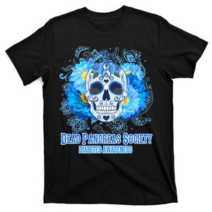 Dead Pancreas Society Diabetes Awareness Sugar Skull T-Shirt