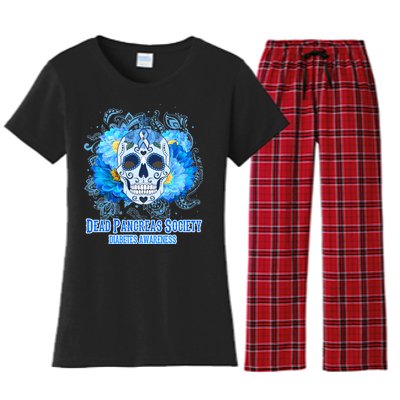 Dead Pancreas Society Diabetes Awareness Sugar Skull Women's Flannel Pajama Set