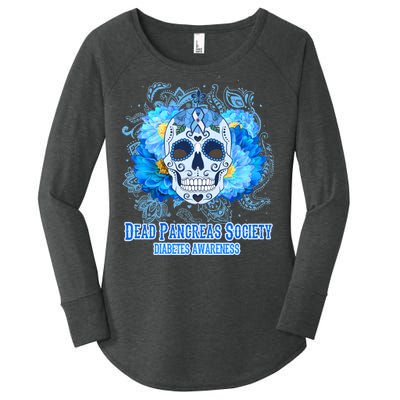 Dead Pancreas Society Diabetes Awareness Sugar Skull Women's Perfect Tri Tunic Long Sleeve Shirt