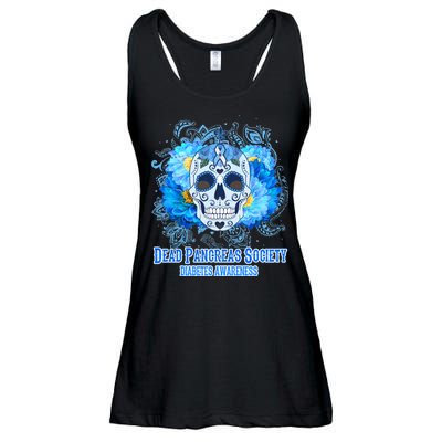 Dead Pancreas Society Diabetes Awareness Sugar Skull Ladies Essential Flowy Tank