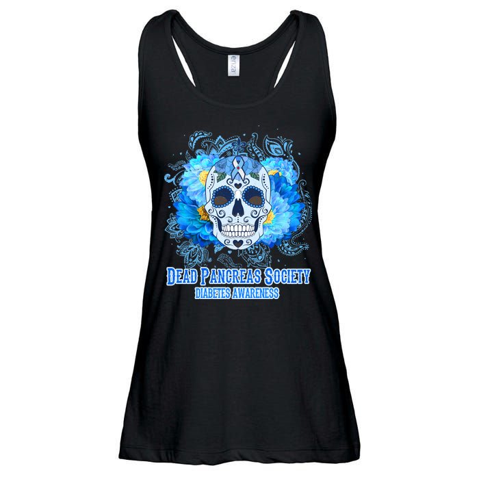 Dead Pancreas Society Diabetes Awareness Sugar Skull Ladies Essential Flowy Tank