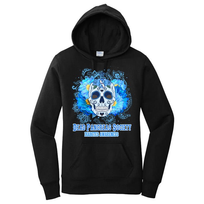 Dead Pancreas Society Diabetes Awareness Sugar Skull Women's Pullover Hoodie