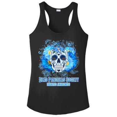 Dead Pancreas Society Diabetes Awareness Sugar Skull Ladies PosiCharge Competitor Racerback Tank