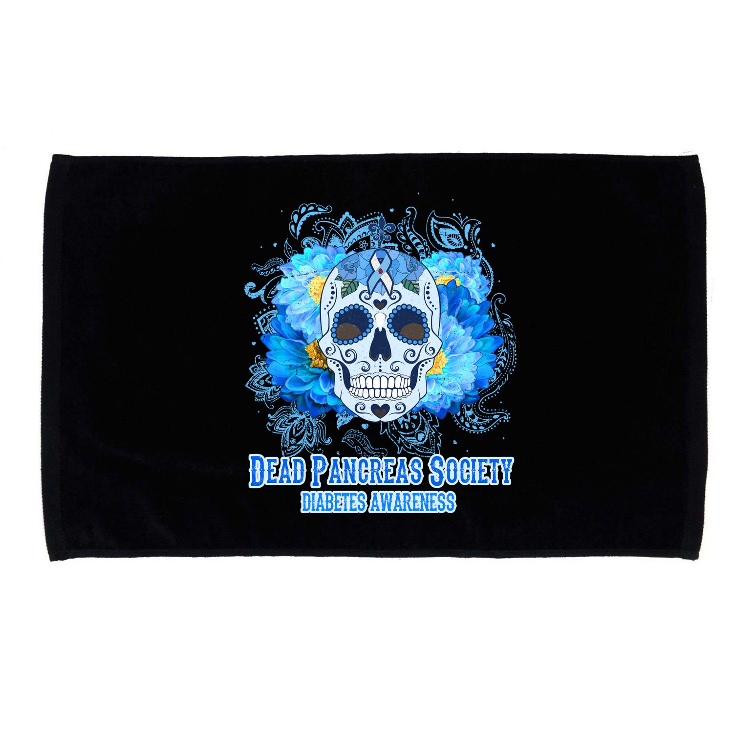 Dead Pancreas Society Diabetes Awareness Sugar Skull Microfiber Hand Towel