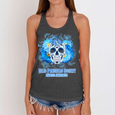 Dead Pancreas Society Diabetes Awareness Sugar Skull Women's Knotted Racerback Tank