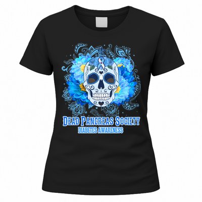 Dead Pancreas Society Diabetes Awareness Sugar Skull Women's T-Shirt