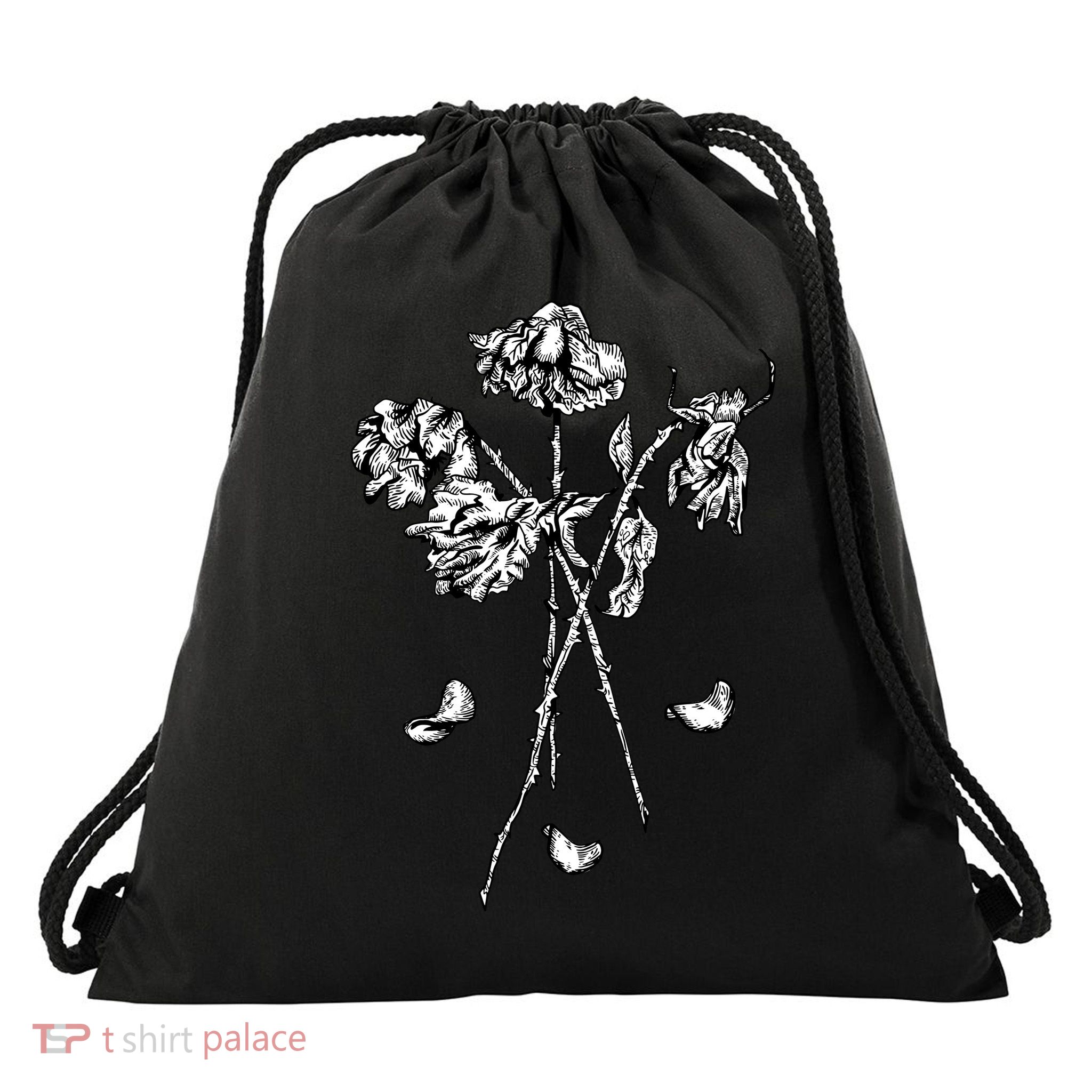 Dead Roses Drawstring Bag