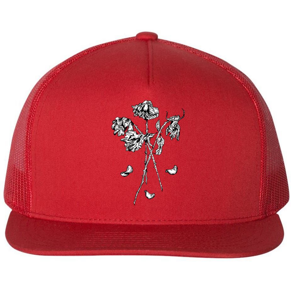 Dead Roses Flat Bill Trucker Hat