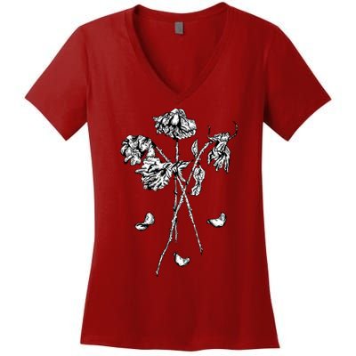Dead Roses Women's V-Neck T-Shirt