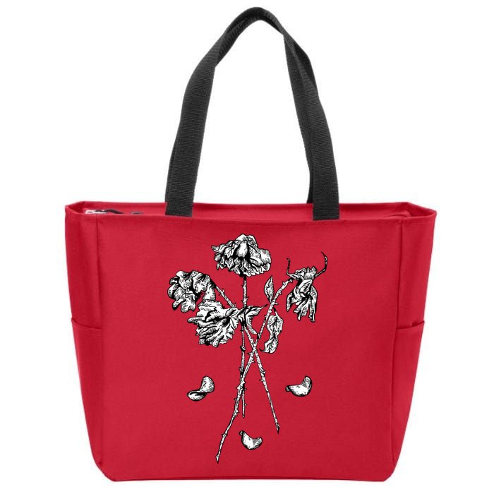 Dead Roses Zip Tote Bag