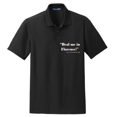 Deal Me In Florence Funny Nurse Dry Zone Grid Polo