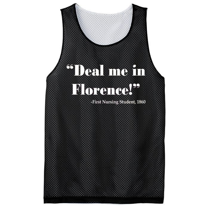 Deal Me In Florence Funny Nurse Mesh Reversible Basketball Jersey Tank