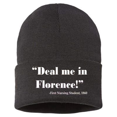 Deal Me In Florence Funny Nurse Sustainable Knit Beanie