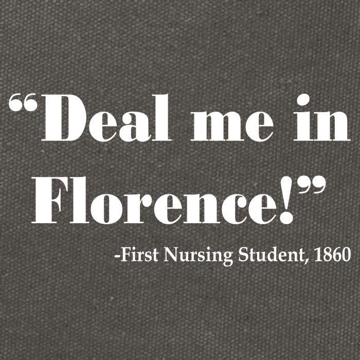 Deal Me In Florence Funny Nurse Cotton Canvas Backpack