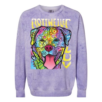 Dean Russo Rottweiler Luv Dog Colorblast Crewneck Sweatshirt