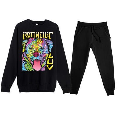 Dean Russo Rottweiler Luv Dog Premium Crewneck Sweatsuit Set