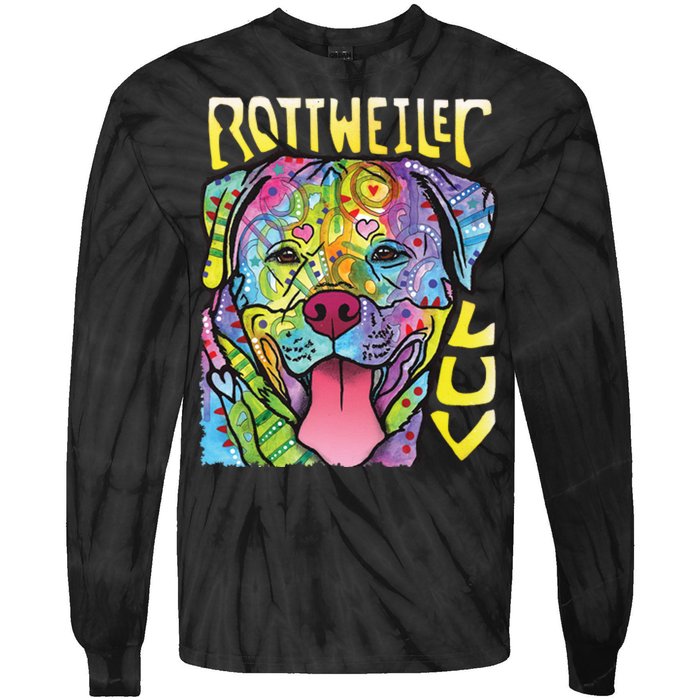 Dean Russo Rottweiler Luv Dog Tie-Dye Long Sleeve Shirt