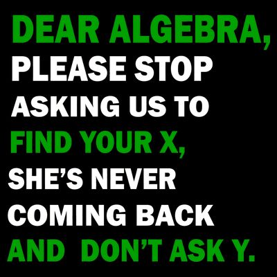 Dear Algebra Find Your X And Don't Tell Y T-Shirt