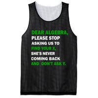 Dear Algebra Find Your X And Don't Tell Y Mesh Reversible Basketball Jersey Tank