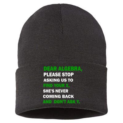 Dear Algebra Find Your X And Don't Tell Y Sustainable Knit Beanie