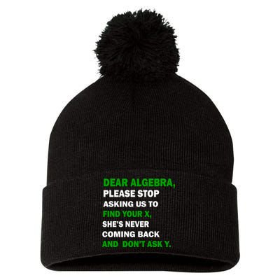 Dear Algebra Find Your X And Don't Tell Y Pom Pom 12in Knit Beanie