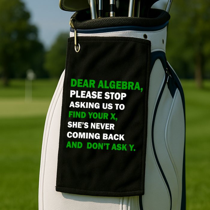 Dear Algebra Find Your X And Don't Tell Y Golf Towel