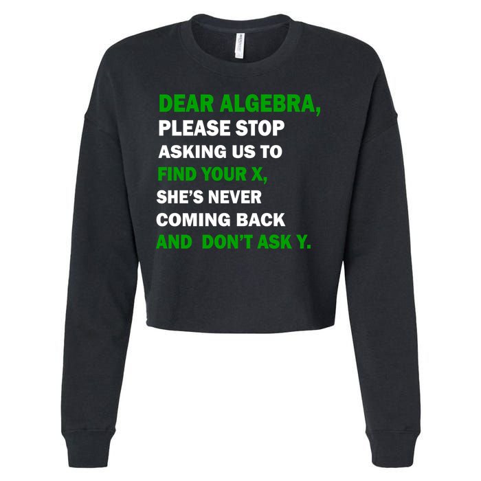 Dear Algebra Find Your X And Don't Tell Y Cropped Pullover Crew
