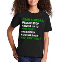 Dear Algebra Find Your X And Don't Tell Y Kids T-Shirt