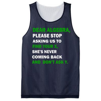 Dear Algebra Find Your X And Don't Tell Y Mesh Reversible Basketball Jersey Tank