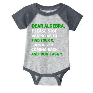 Dear Algebra Find Your X And Don't Tell Y Infant Baby Jersey Bodysuit