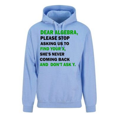 Dear Algebra Find Your X And Don't Tell Y Unisex Surf Hoodie