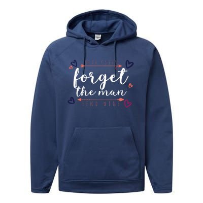 Dear Cupid Forget The Man Send Wine Performance Fleece Hoodie