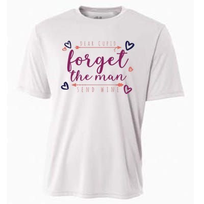 Dear Cupid Forget The Man Send Wine Cooling Performance Crew T-Shirt