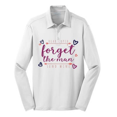 Dear Cupid Forget The Man Send Wine Silk Touch Performance Long Sleeve Polo