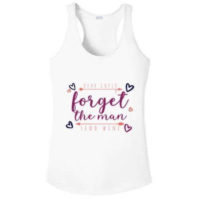 Dear Cupid Forget The Man Send Wine Ladies PosiCharge Competitor Racerback Tank