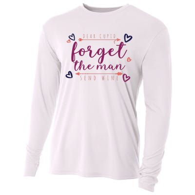 Dear Cupid Forget The Man Send Wine Cooling Performance Long Sleeve Crew