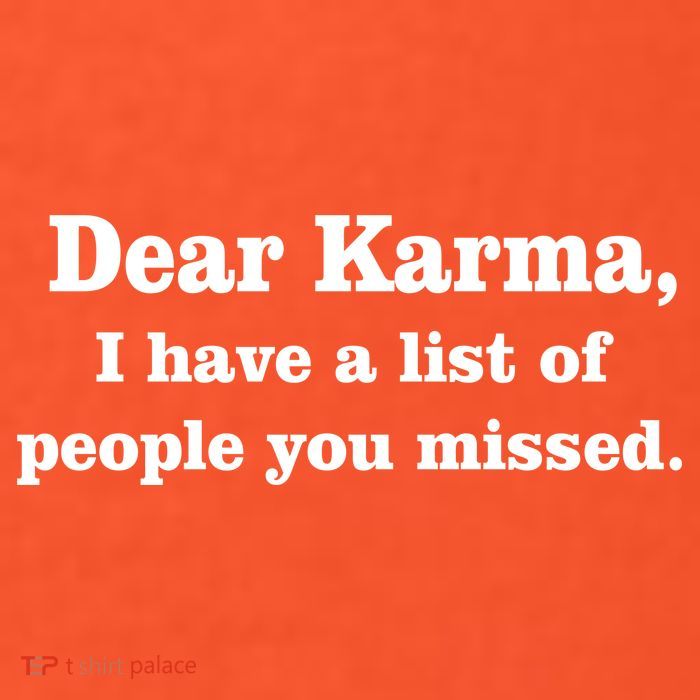 Dear Karma I Have A List Of People You Missed Womens T-Shirt