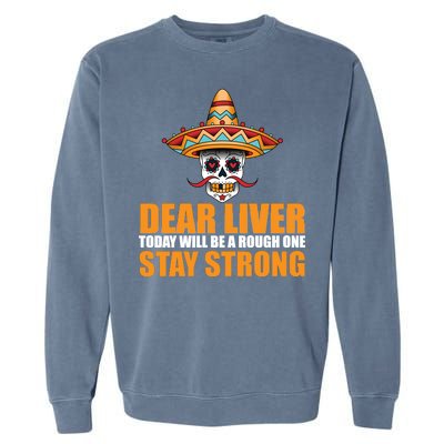 Dear Liver Today Will Be A Rough One Stay Strong1 Garment-Dyed Sweatshirt