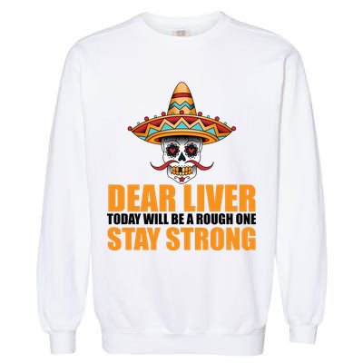 Dear Liver Today Will Be A Rough One Stay Strong1 Garment-Dyed Sweatshirt