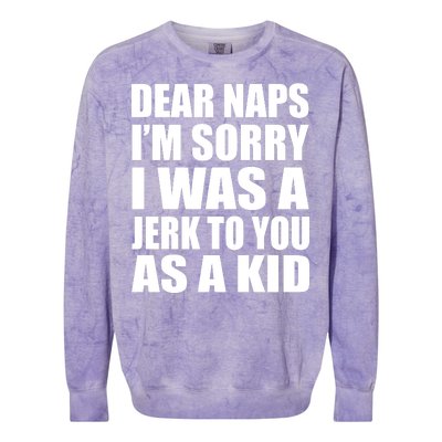 Dear Naps I'm Sorry I Was A Jerk Too You As A Kid Colorblast Crewneck Sweatshirt