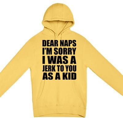 Dear Naps I'm Sorry I Was A Jerk Too You As A Kid Premium Pullover Hoodie