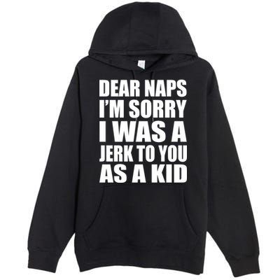 Dear Naps I'm Sorry I Was A Jerk Too You As A Kid Premium Pullover Hoodie