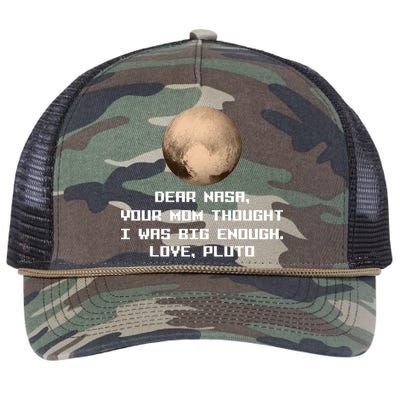 Dear NASA Your Mom Though I Was Big Enough Love Pluto Retro Rope Trucker Hat Cap